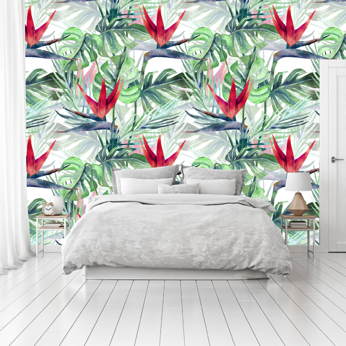 Vinilo Mate Tropical Flores rojas de Stritzia 081