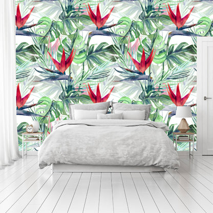 Vinilo Mate Tropical Flores rojas de Stritzia 081