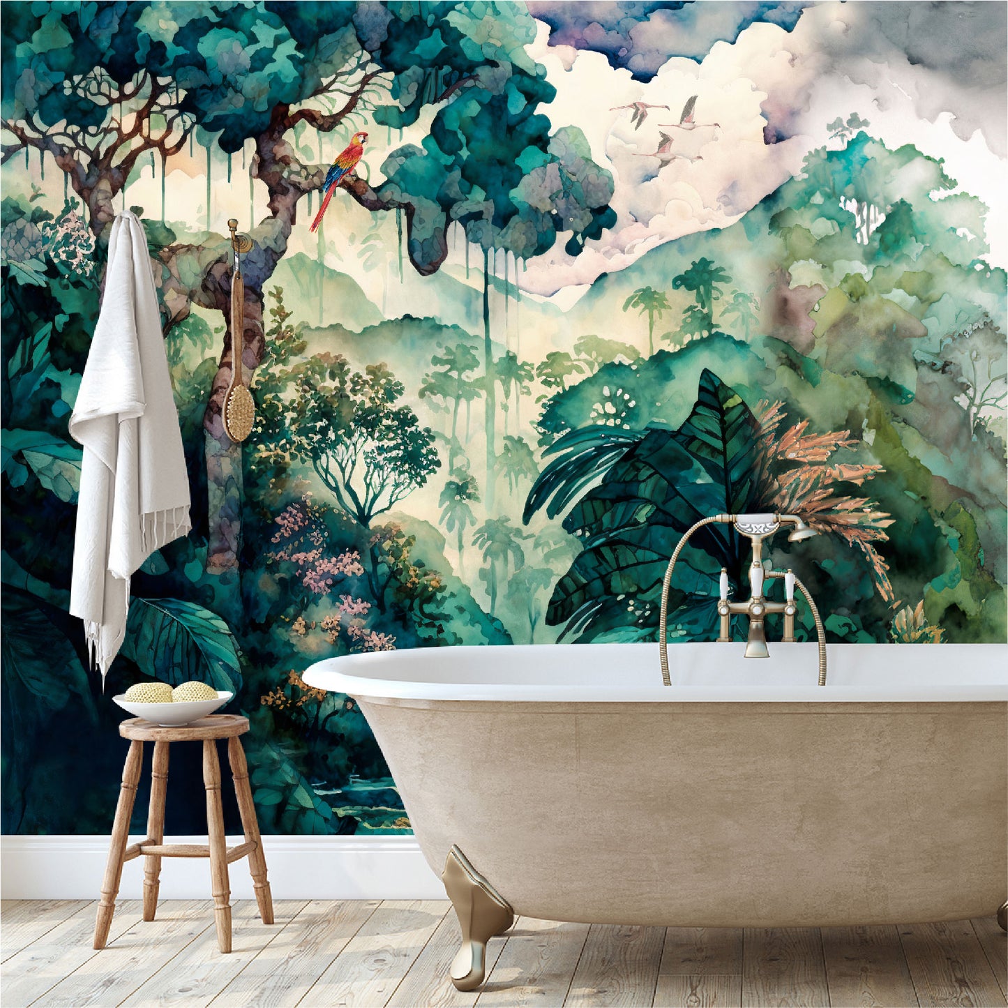 Mural Jungla Tropical Acuarelada - MT324