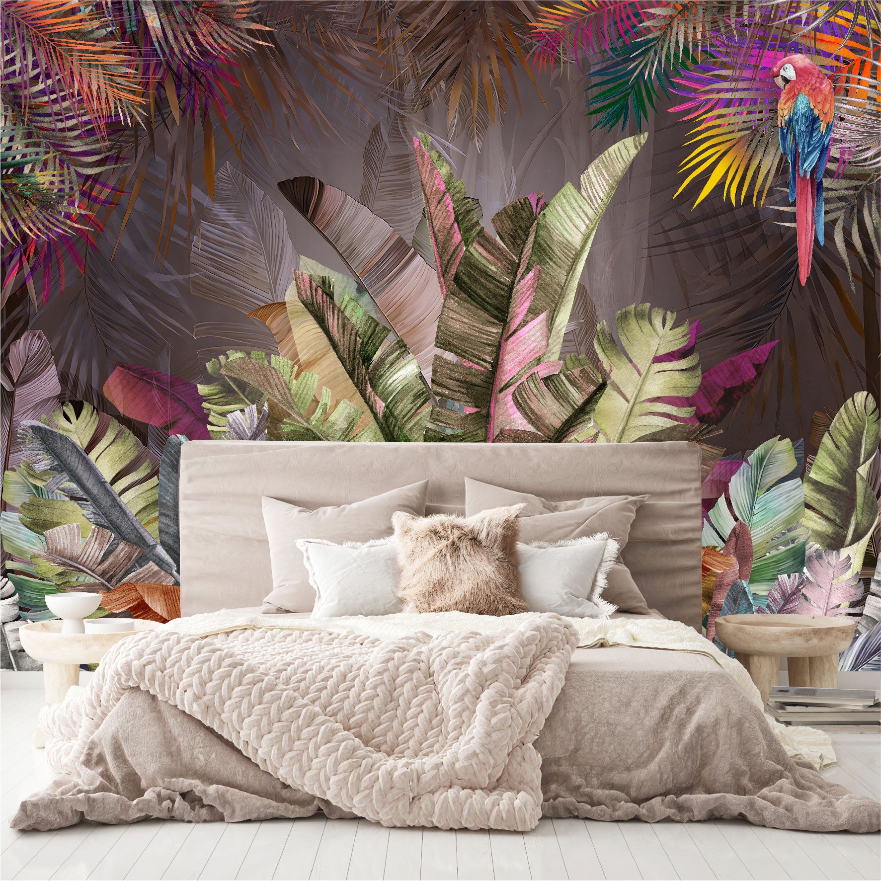 Mural Hojas Tropicales Coloridas  - MT437