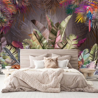 Mural Hojas Tropicales Coloridas  - MT437