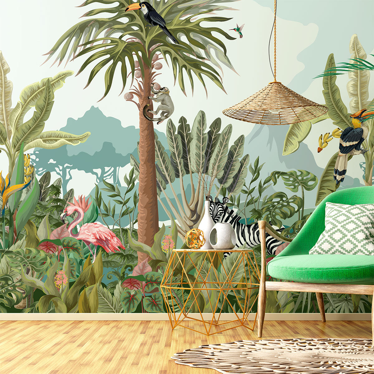 Mural Selva Tropical con Animales - MT133
