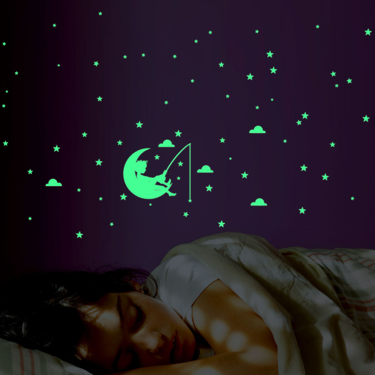 Niño en la luna con estrellas - VF028
