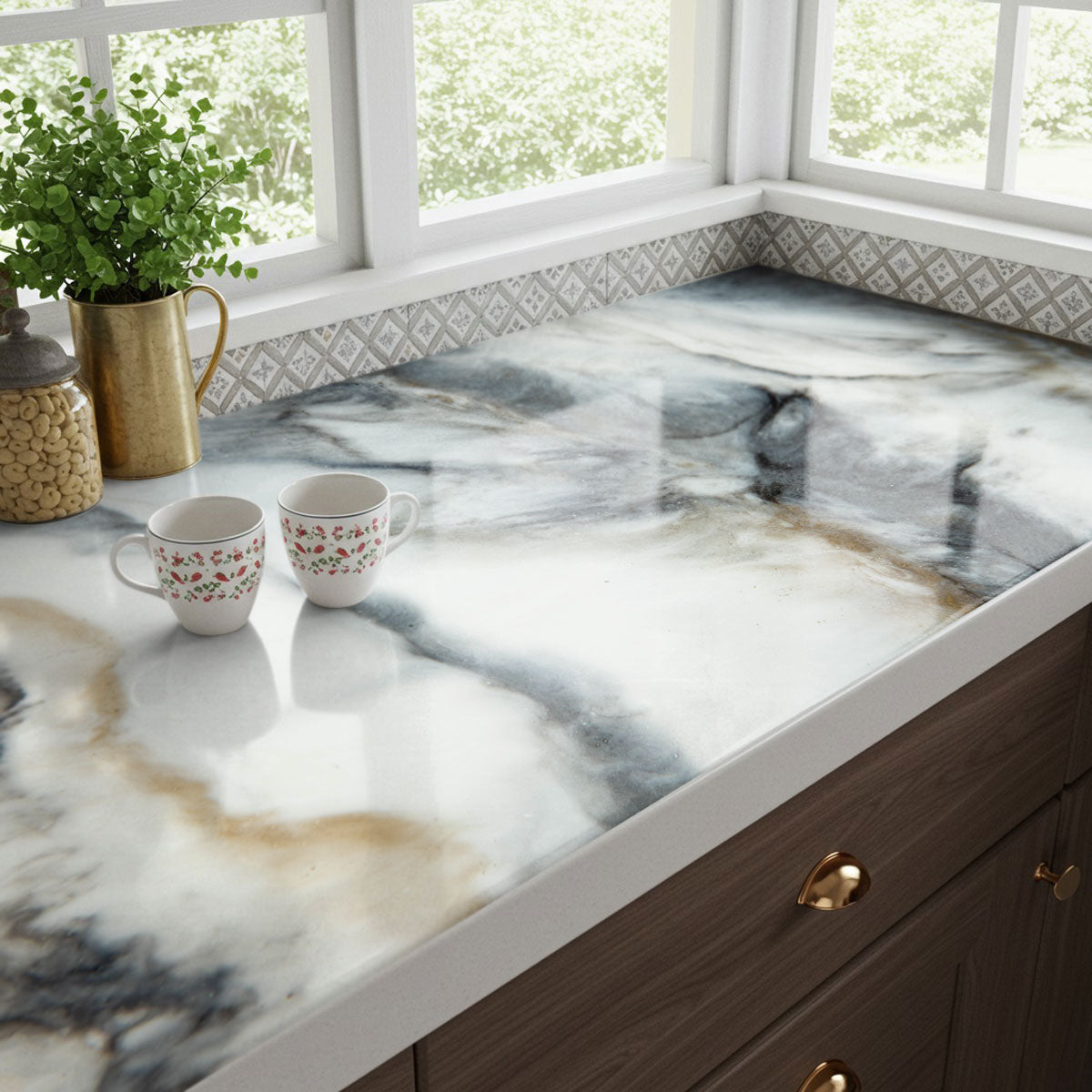 Vinilo Autoadhesivo Simil Marmol - 100x100cm - MM3556
