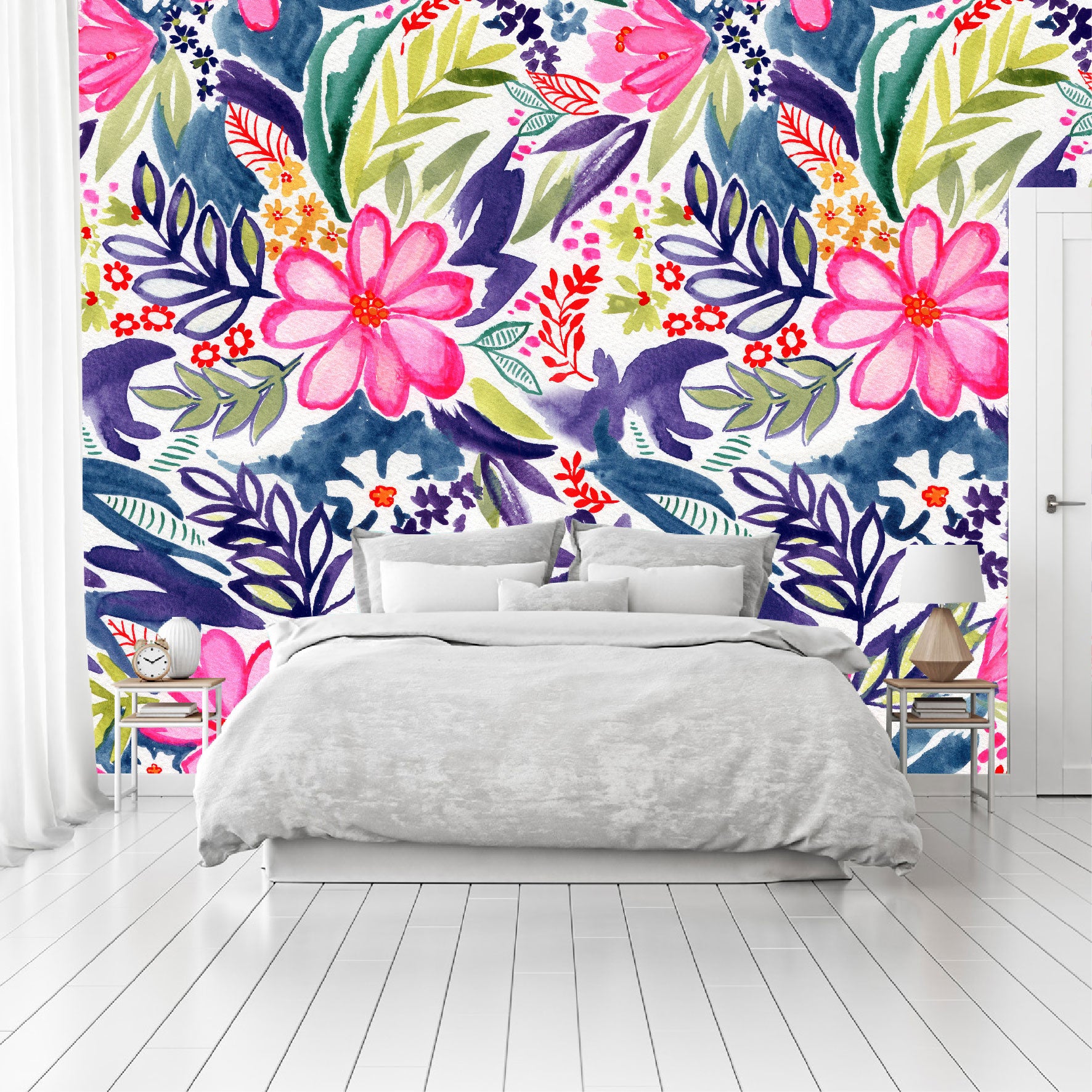 Vinilo Mate Tropical Flores Daisias Primitivas 078
