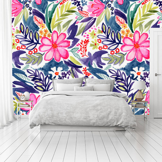 Vinilo Mate Tropical Flores Daisias Primitivas 078