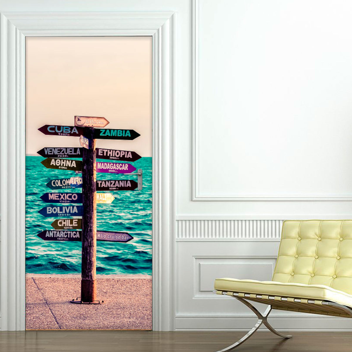 Vinilo Decorativo Para Puertas - Señalador en la Playa - VP005