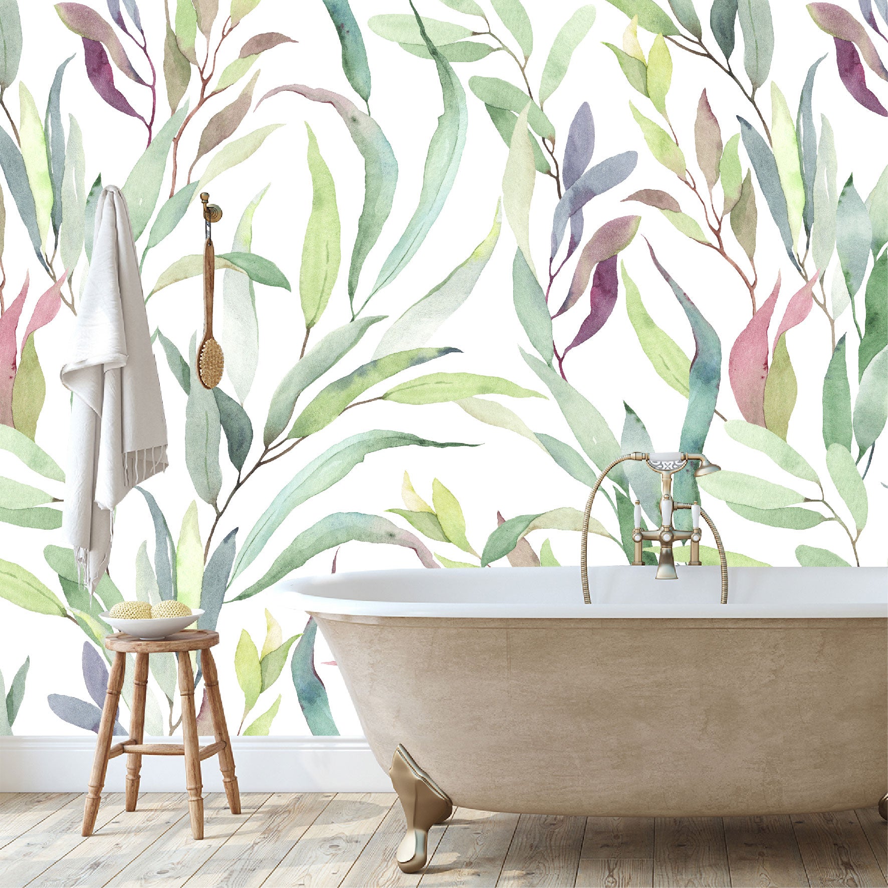 Mural Tropical Hojas Coloridas - MT187