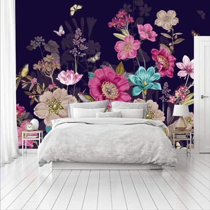 Mural Flores con Mariposas - MT268