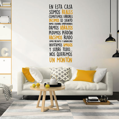 Vinilo Decorativo Frase - En esta casa.. - VDC025