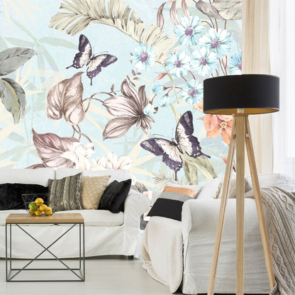 Mural Flores y Mariposas - MT244