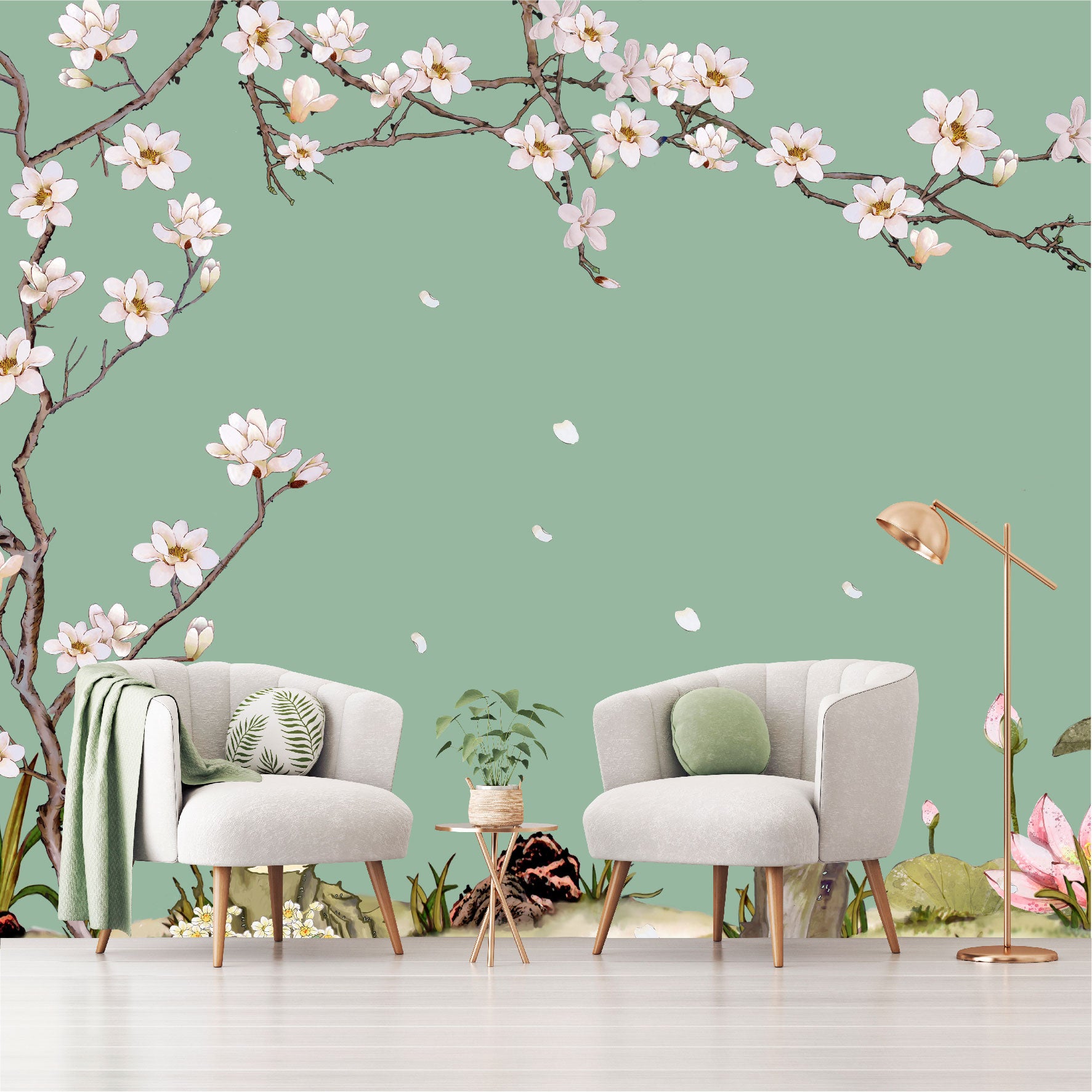 Mural Árbol con flores blancas - MT473