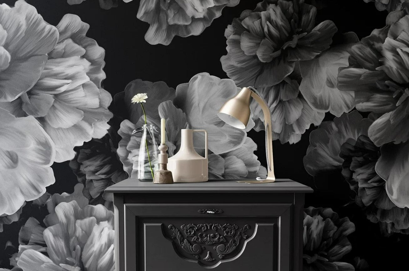 Mural Mate Black Peonies - MT450