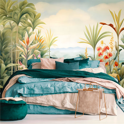 Mural Selva Tropical con flores exóticas- MT446
