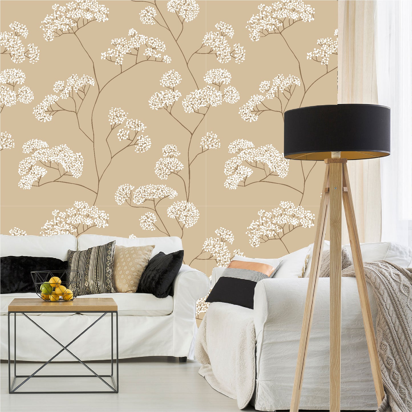 Mural flores blancas - MT363