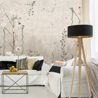 Mural Flores con Enredaderas Estilo Vintage - MT192