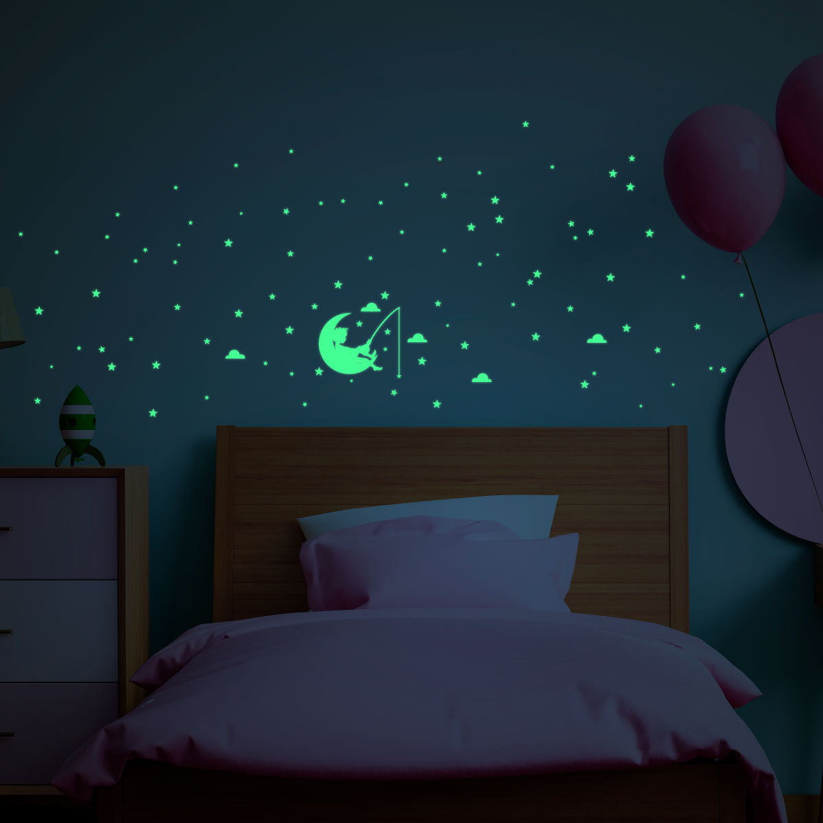 Niño en la luna con estrellas - VF028