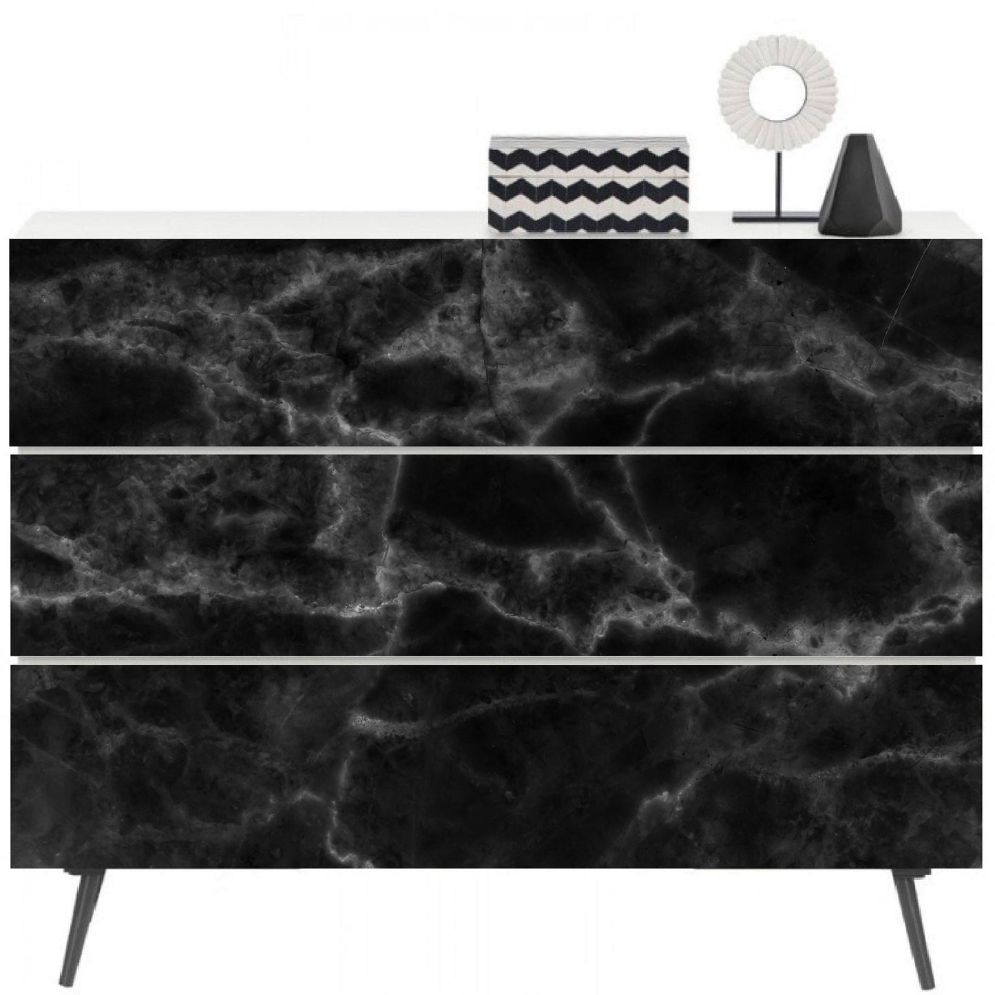 Vinilo Autoadhesivo Simil Marmol Negro - MM002