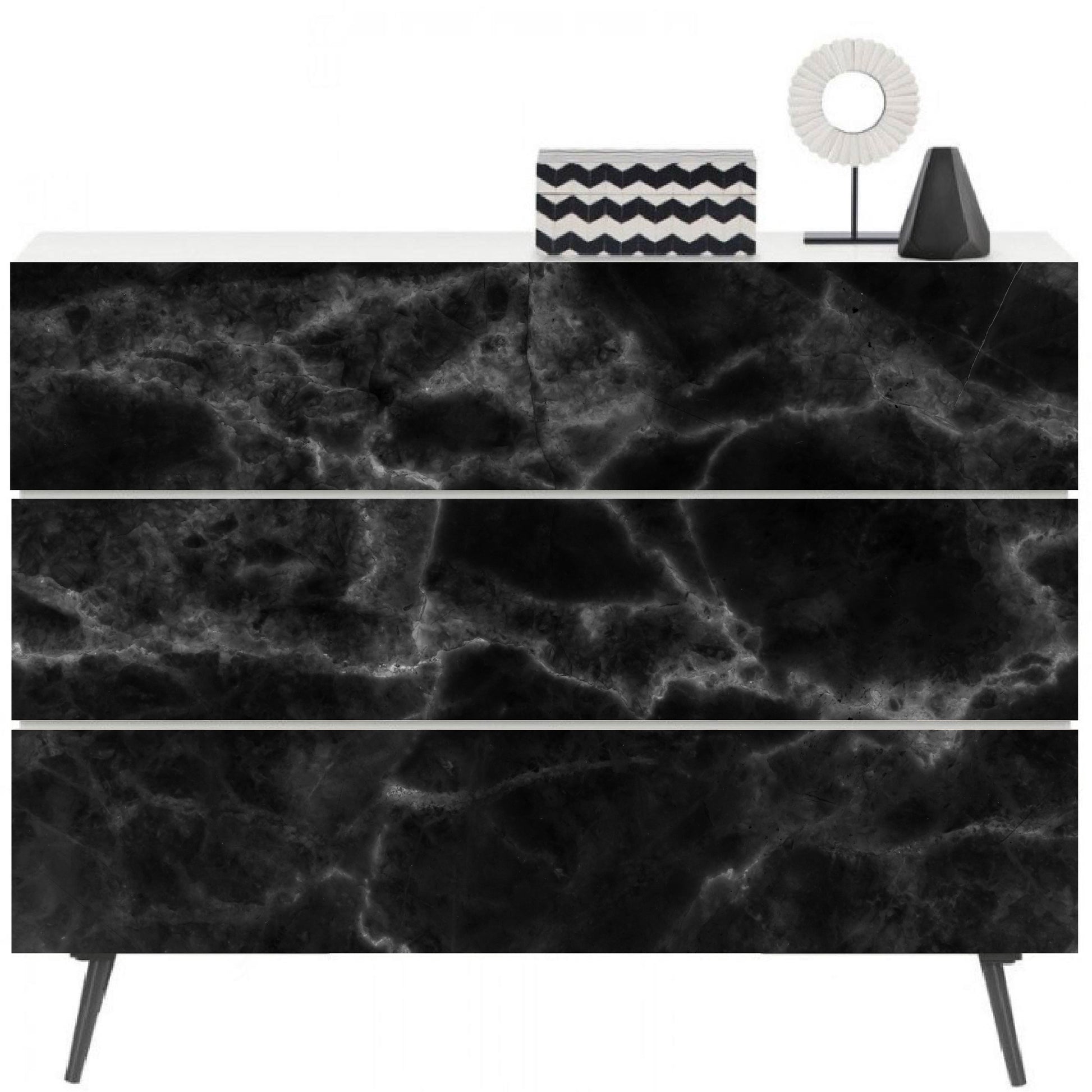 Vinilo Autoadhesivo Simil Marmol Negro - MM002