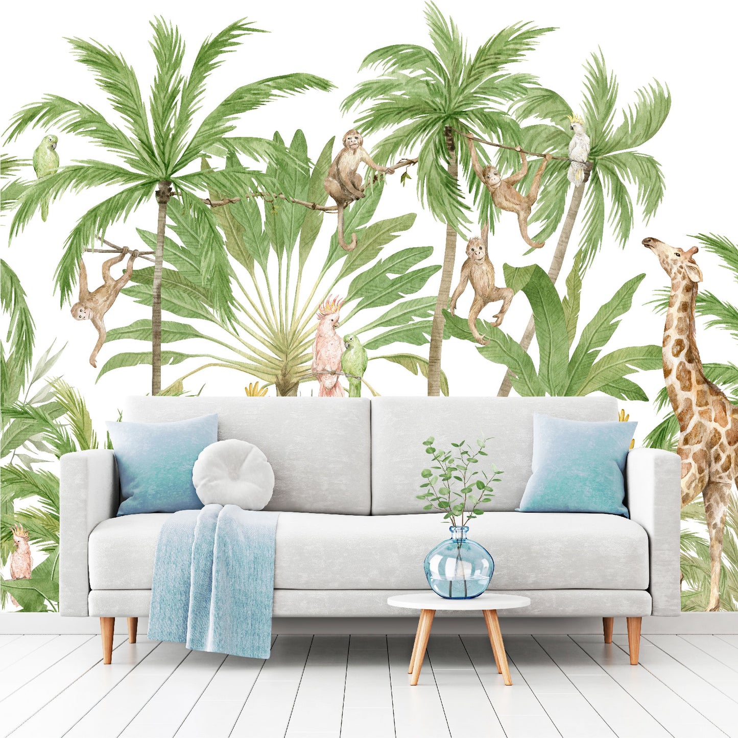 Mural Jungla Tropical con Animales - MT485