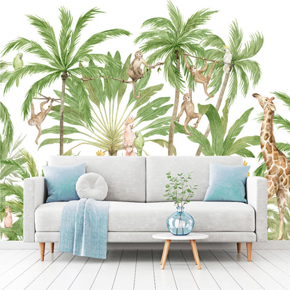 Mural Jungla Tropical con Animales - MT485