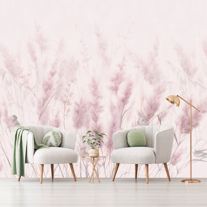 Mural Plumas Rosas - MT559
