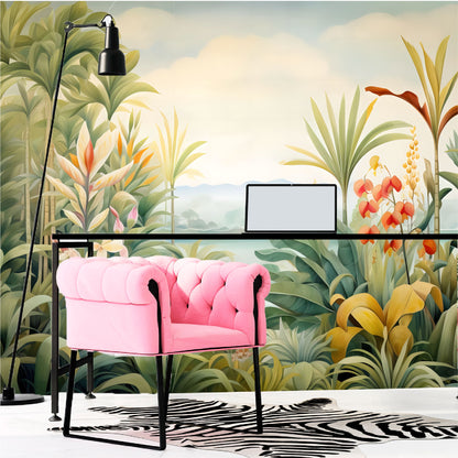Mural Selva Tropical con flores exóticas- MT446