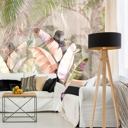 Mural Tropical Plumas Coloridas - MT578