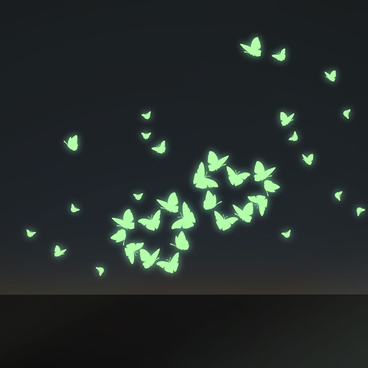 Vinilo Decorativo Fotoluminiscente Mariposas en el espacio - VF015