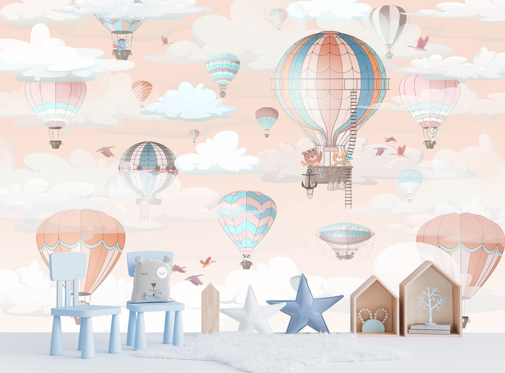 Mural Infantil Globos de Aire - MI054