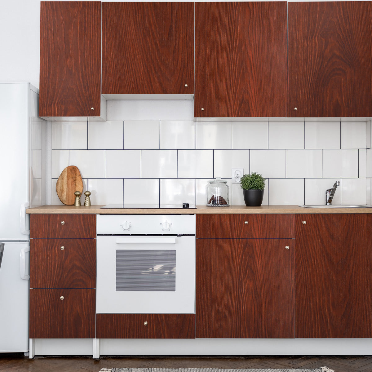 Vinilo Simil Madera Rojizo Textura 100% Realista  - VT001