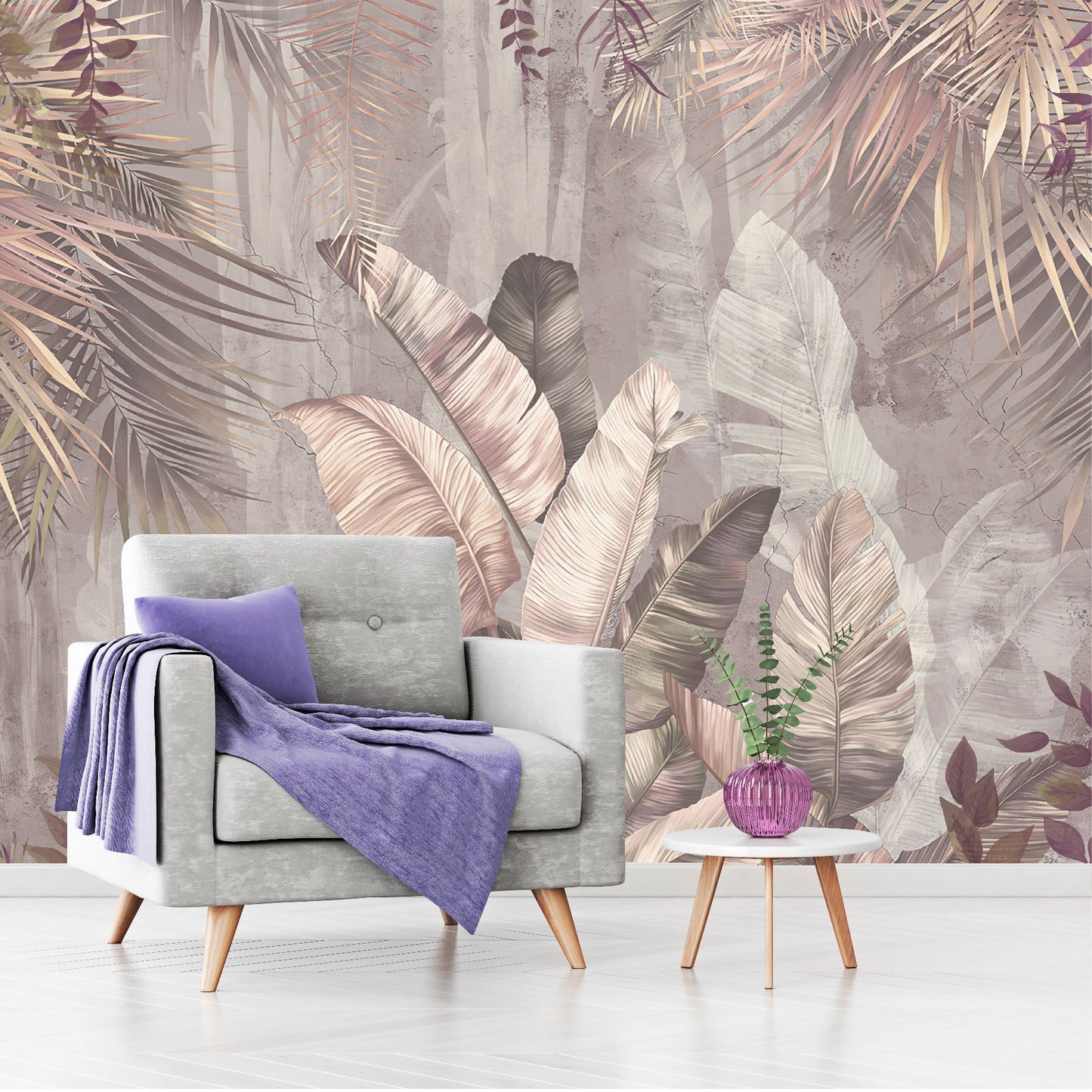 Mural Hojas Tropicales Vintage - MT481