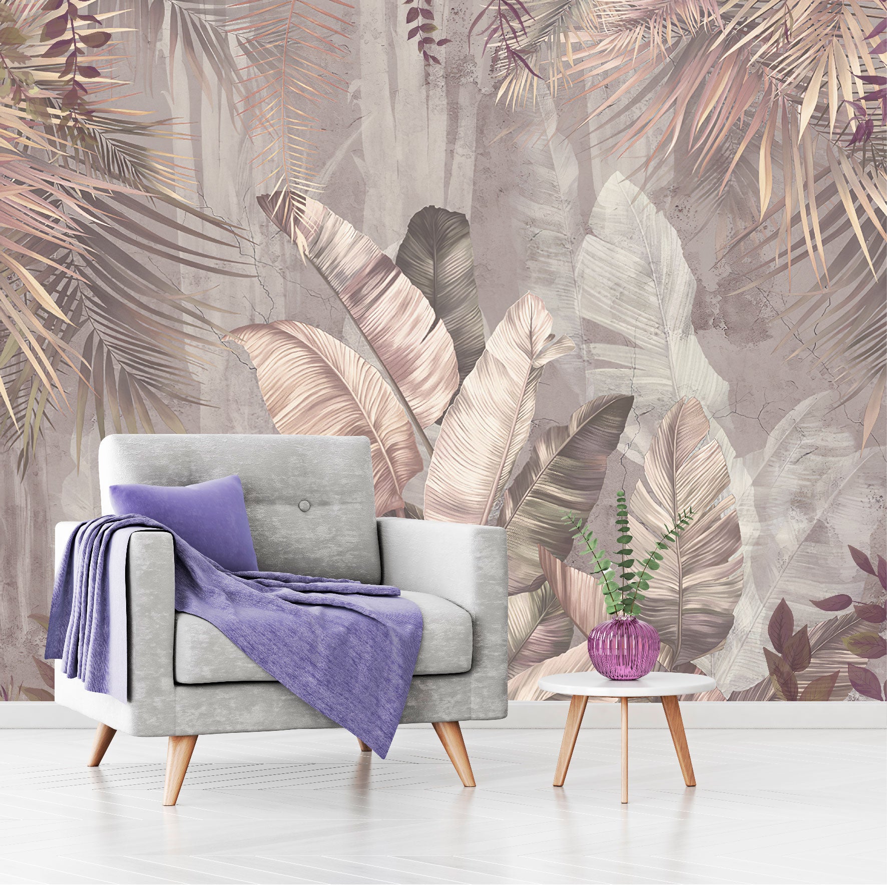 Mural Hojas Tropicales Vintage - MT481