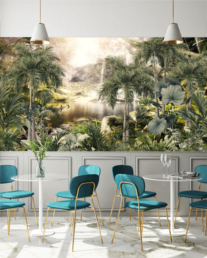 Fotomural Bosque Tropical con Lago - VCORP144