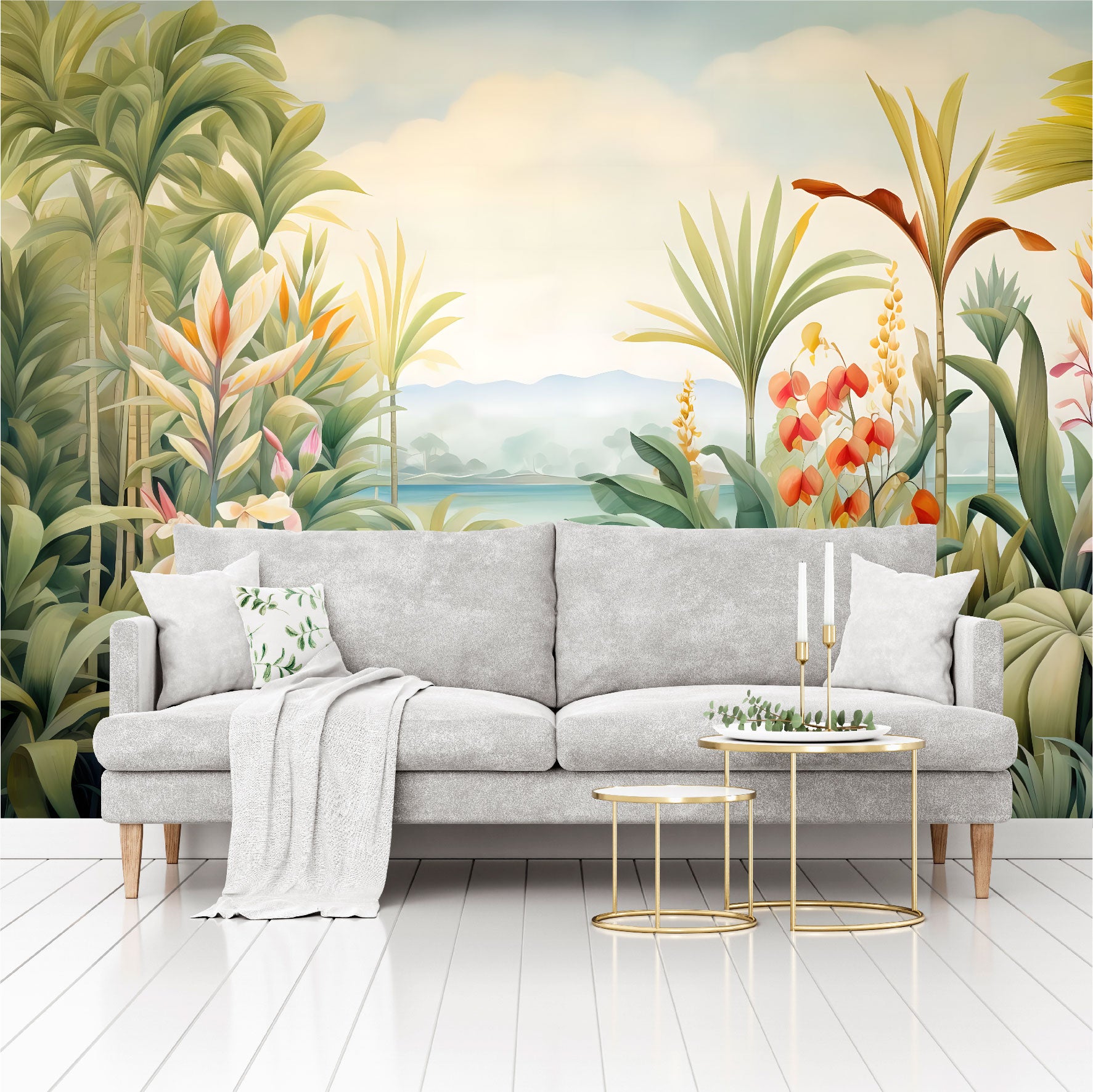Mural Selva Tropical con flores exóticas- MT446