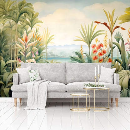 Mural Selva Tropical con flores exóticas- MT446