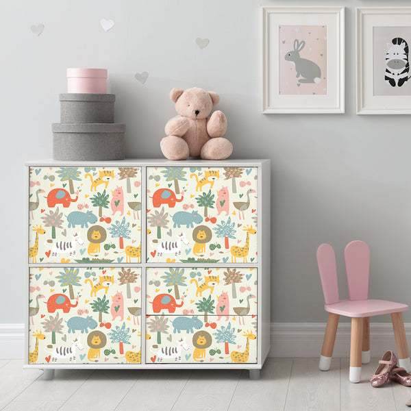 Vinilo para Muebles Animales Tropicales Felices - MI109