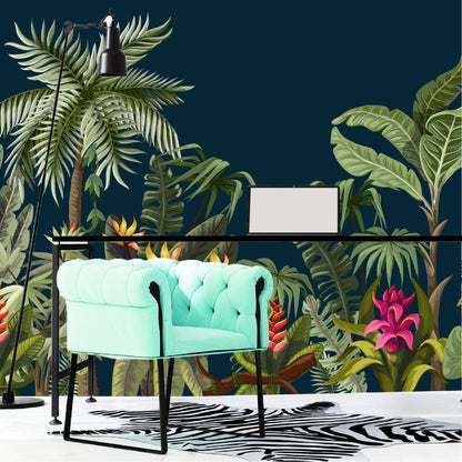 Vinilo Mate Tropical Frontera con Flores 060