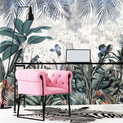 Mural Jardín Tropical con hojas coloridas  - MT439