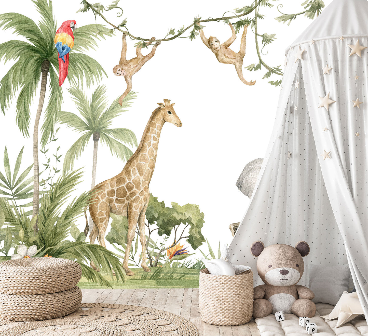 Mural Selva Tropical con Animales - MI037