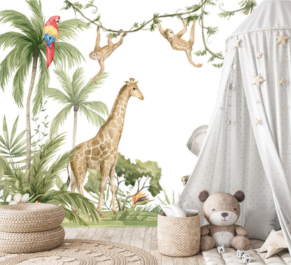 Mural Selva Tropical con Animales - MI037