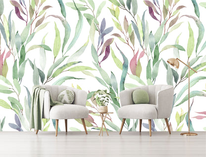 Mural Tropical Hojas Coloridas - MT187