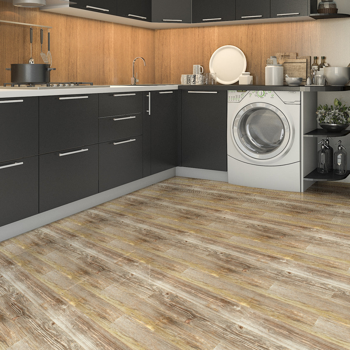 Vinilo Alto Tránsito Modelo Madera Parquet 100x100cm - ATM005