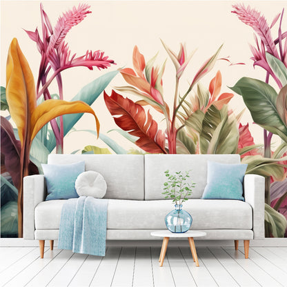 Mural Hojas Tropicales Coloridas - MT447