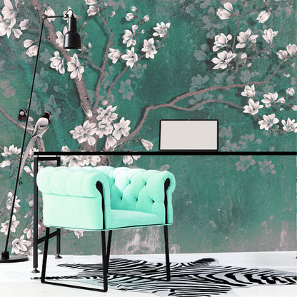 Mural Tropical Árbol con Flores y Pájaros - MT186