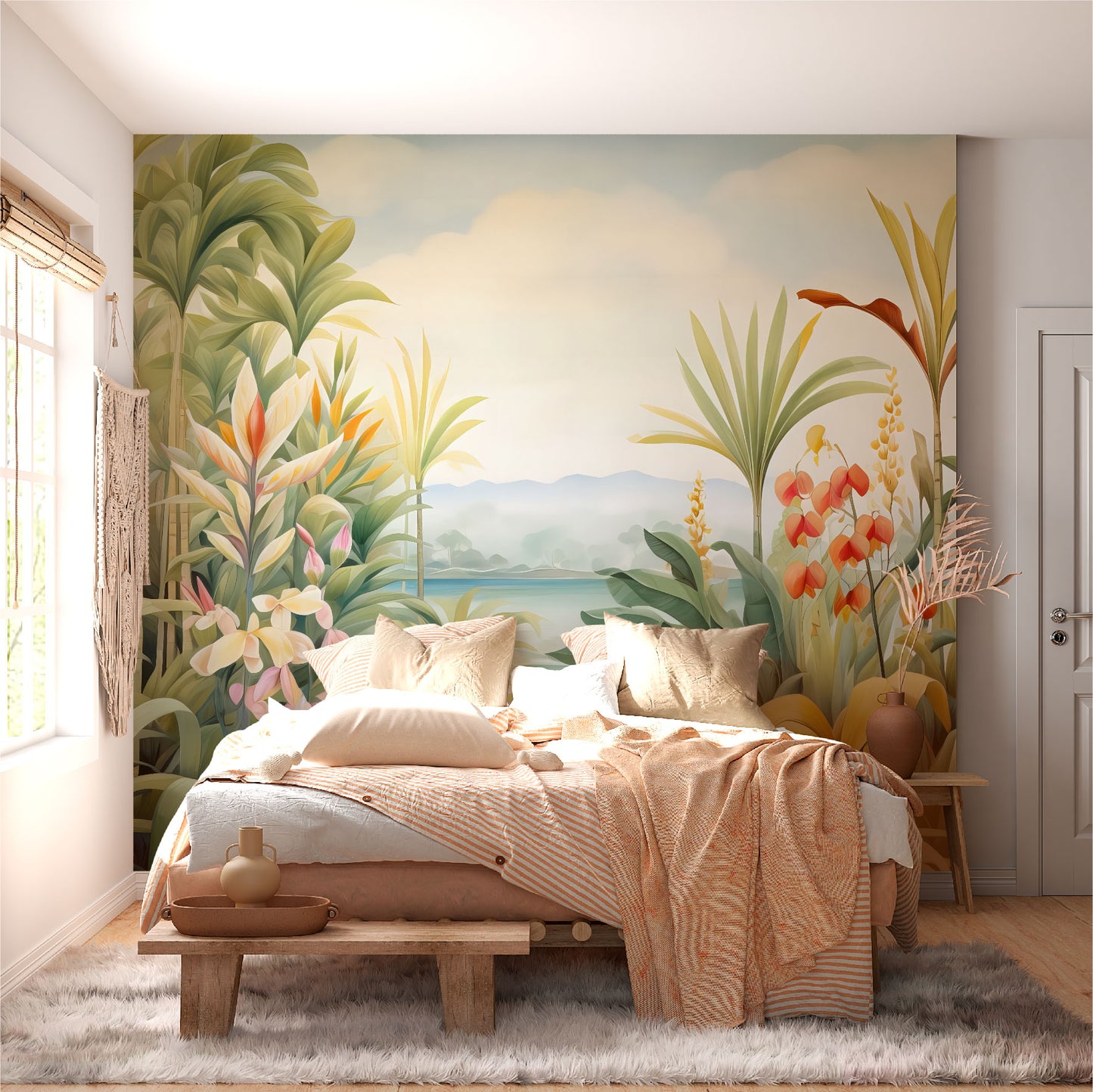 Mural Selva Tropical con flores exóticas- MT446