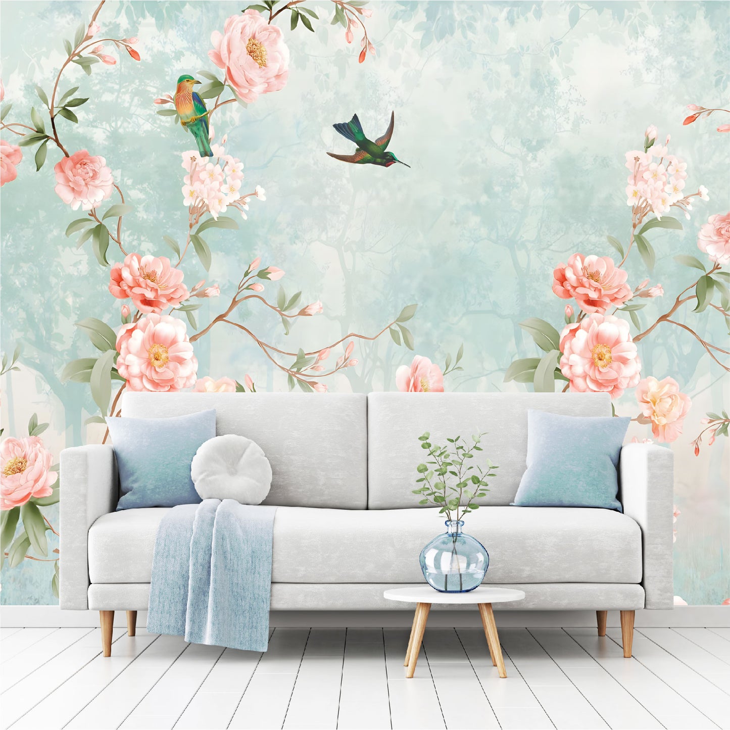 Mural enredadera de peonias - MT368