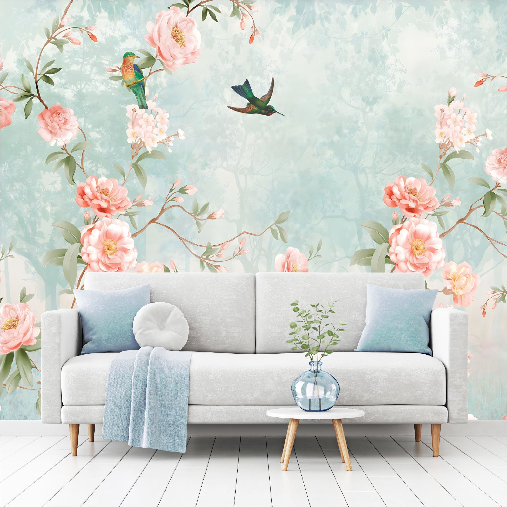 Mural enredadera de peonias - MT368
