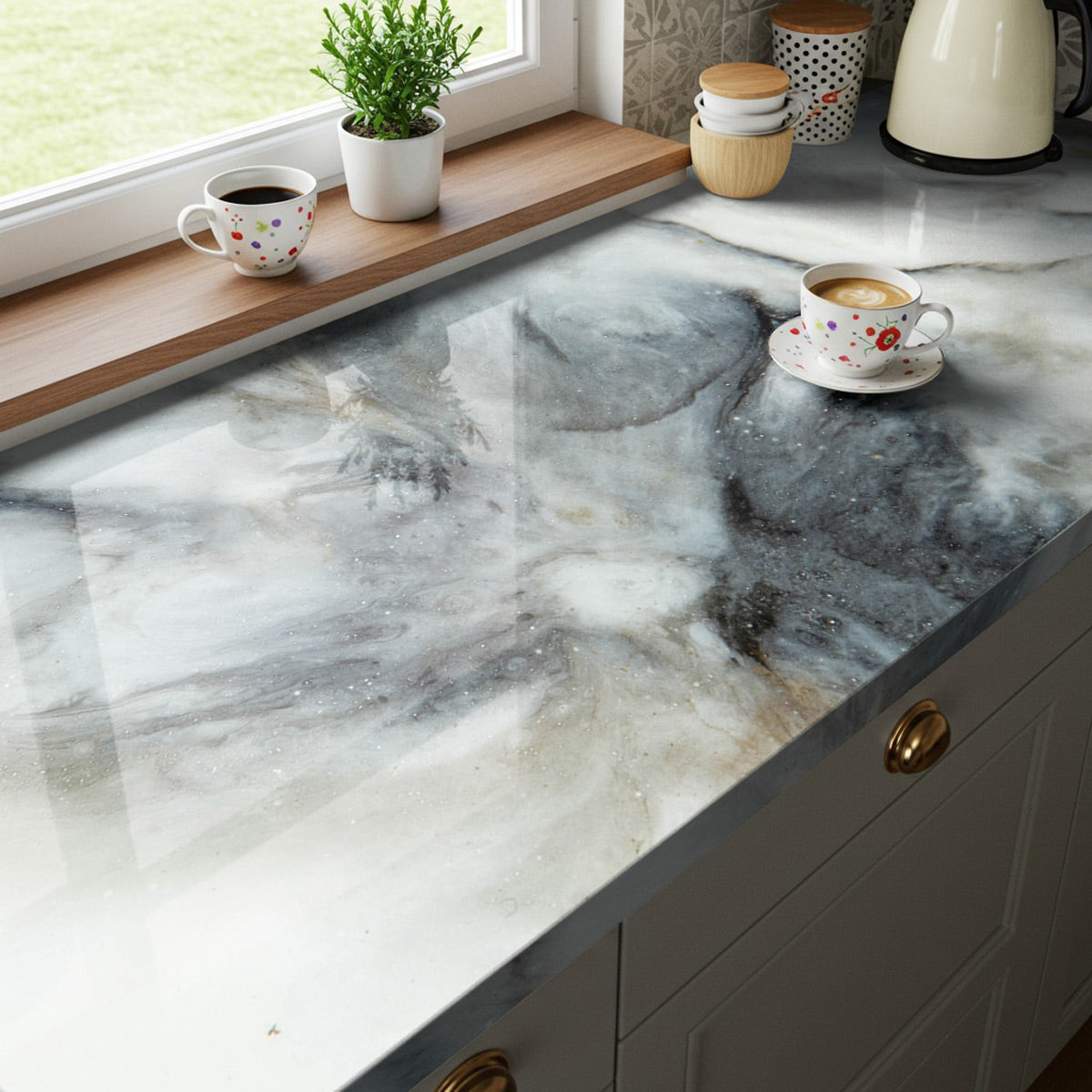 Vinilo Autoadhesivo Simil Marmol - 100x100cm - MM3556