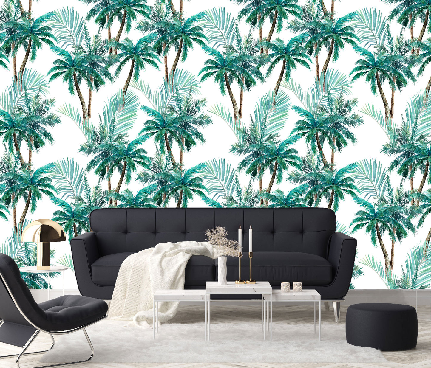 Mural Hojas con Palmeras Tropicales - MT117